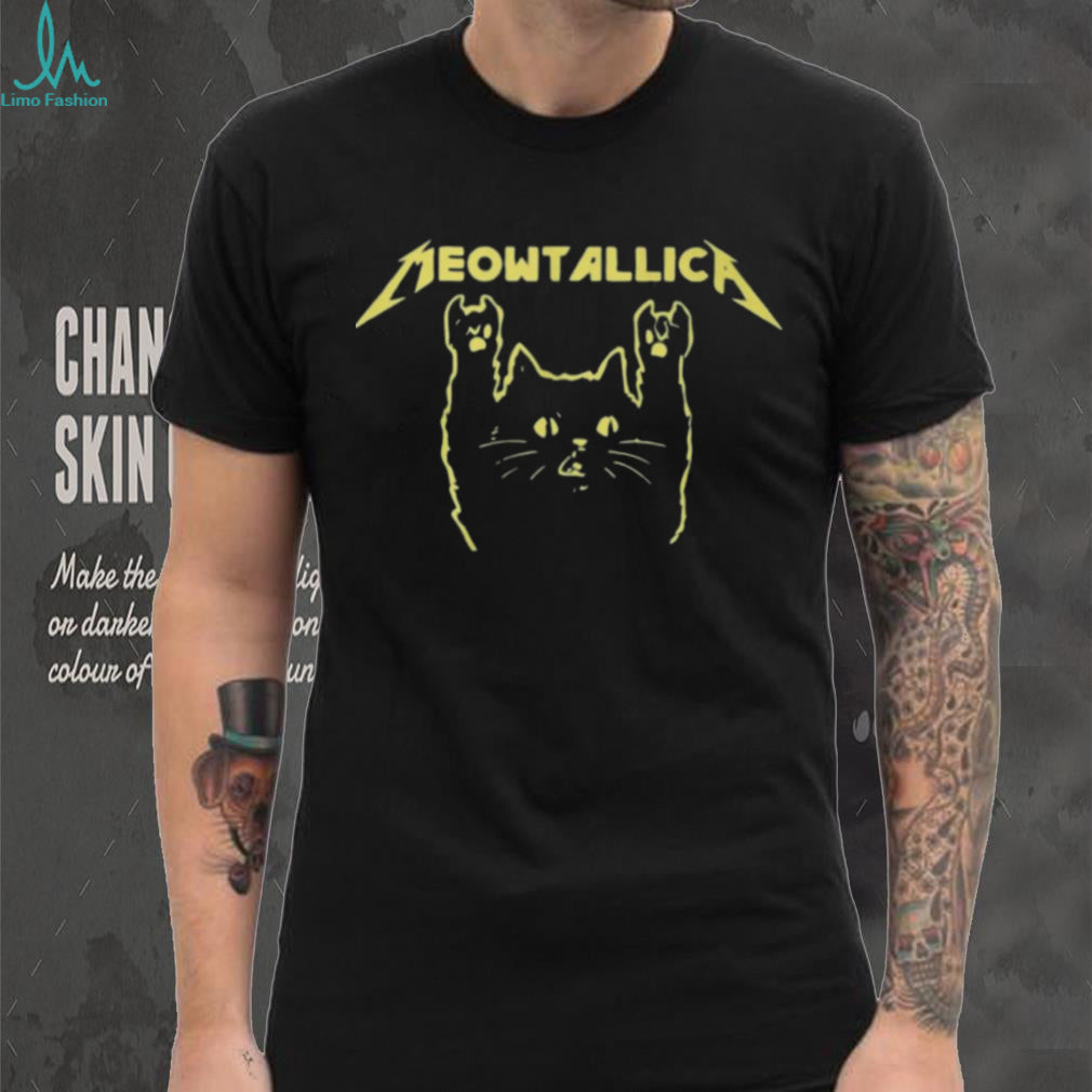 Meowtallica Heavy Metal Cat Logo Music Band Graphic T Shirt