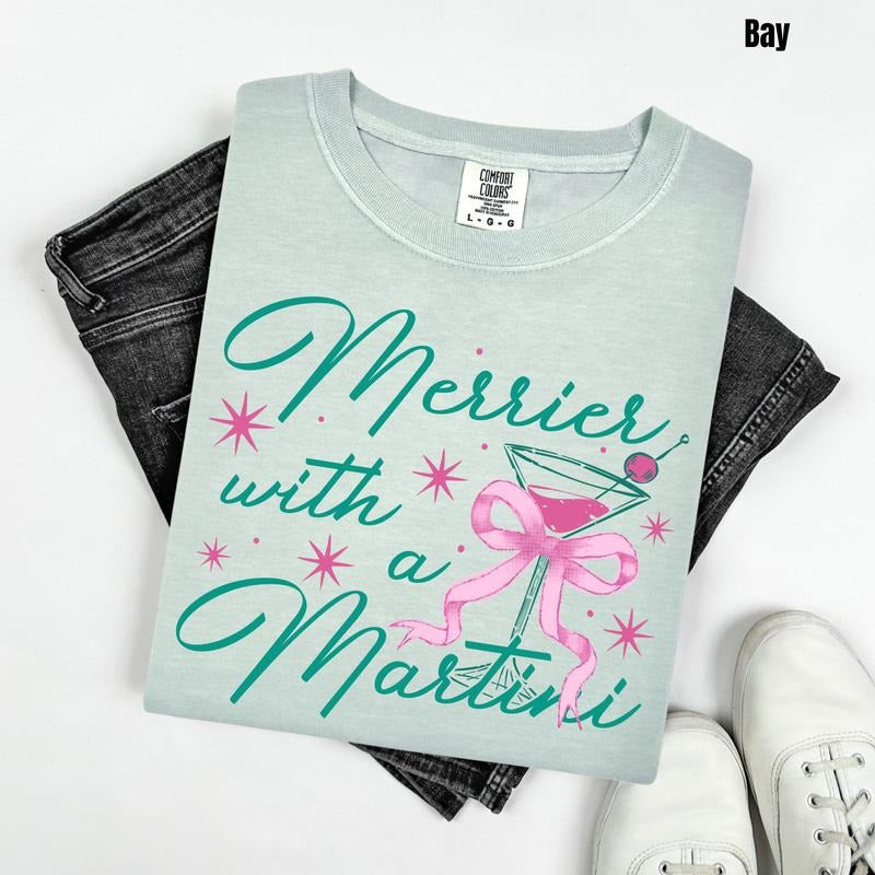 Merrier Martini Comfort Colors T-Shirt 'NLB' Hoodie, Sweatshirt | PodTeesHub.com