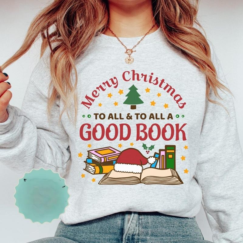 Merry Christmas Book Lover Shirt: Holiday Reader Tee, Retro Winter Christmas Shirt, Christmas Book Shirt, Xmas Teacher...