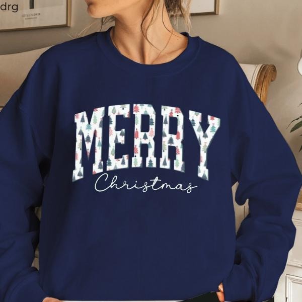 Merry Christmas Sweatshirt, Christmas Crewneck Women Holiday Hoodie, Cute Xmas Sweatshirt, For Men, For Women T-Shirts