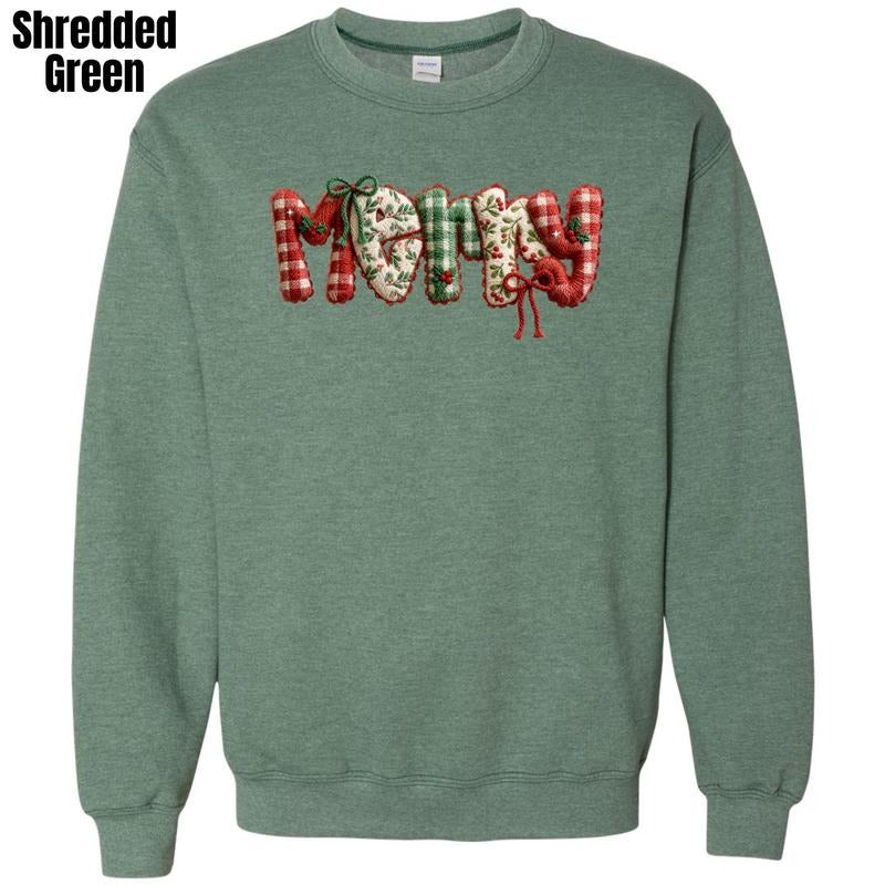 Merry Faux Embroidery Sweatshirt 'NLB' T-Shirts, Hoodie | PodTeesHub.com