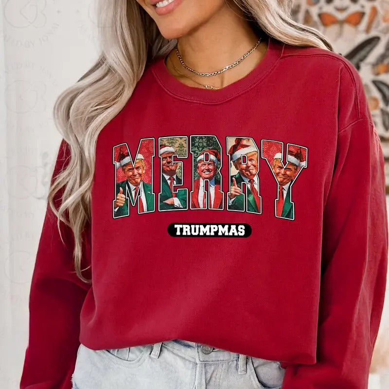 Merry Trummas Christmas Shirt, Truum Christmas Shirt, President Shirt, Christmas Gift Hoodie, Sweatshirt | PodTeesHub.com