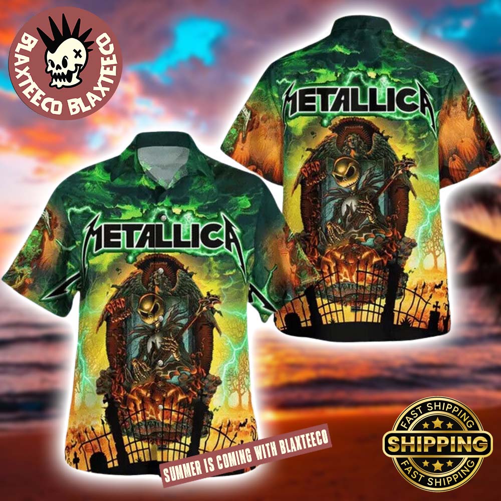 Metallica Jack Skellington Horror Style Summer 2025 Hawaiian Shirt