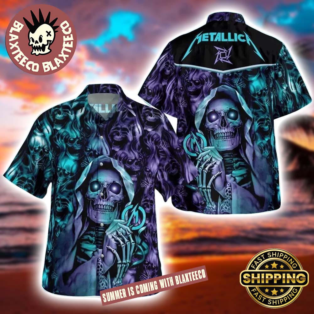 Metallica Skull Skeleton Dark Magic Gift For Fans 2025 Summer Hawaiian Shirt
