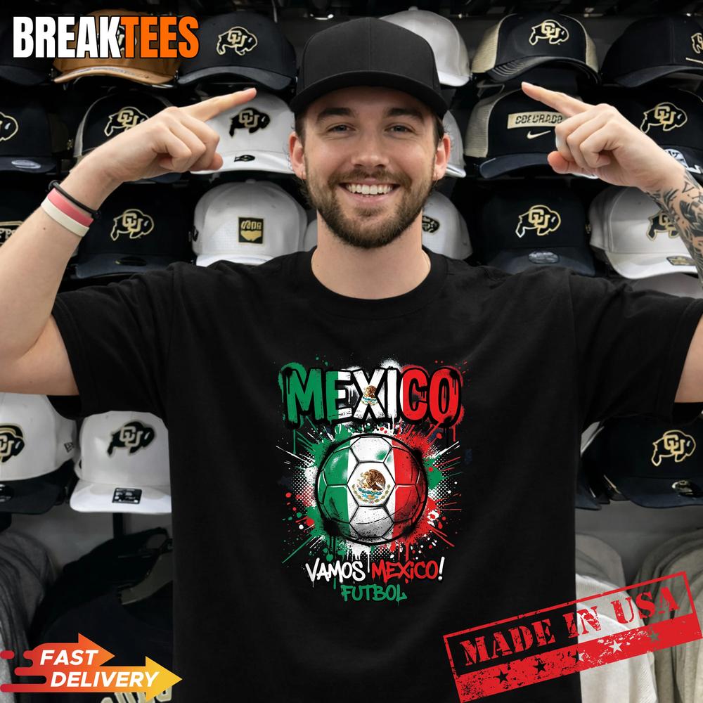 Mexico Football Soccer Player Flag Graffiti Father’s Day Shirt