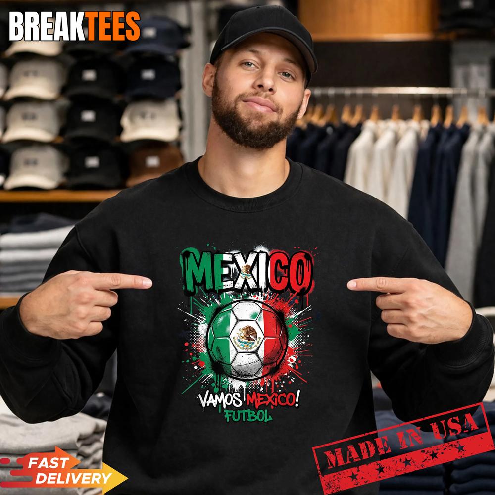 Mexico Football Soccer Player Flag Graffiti Father’s Day Shirt