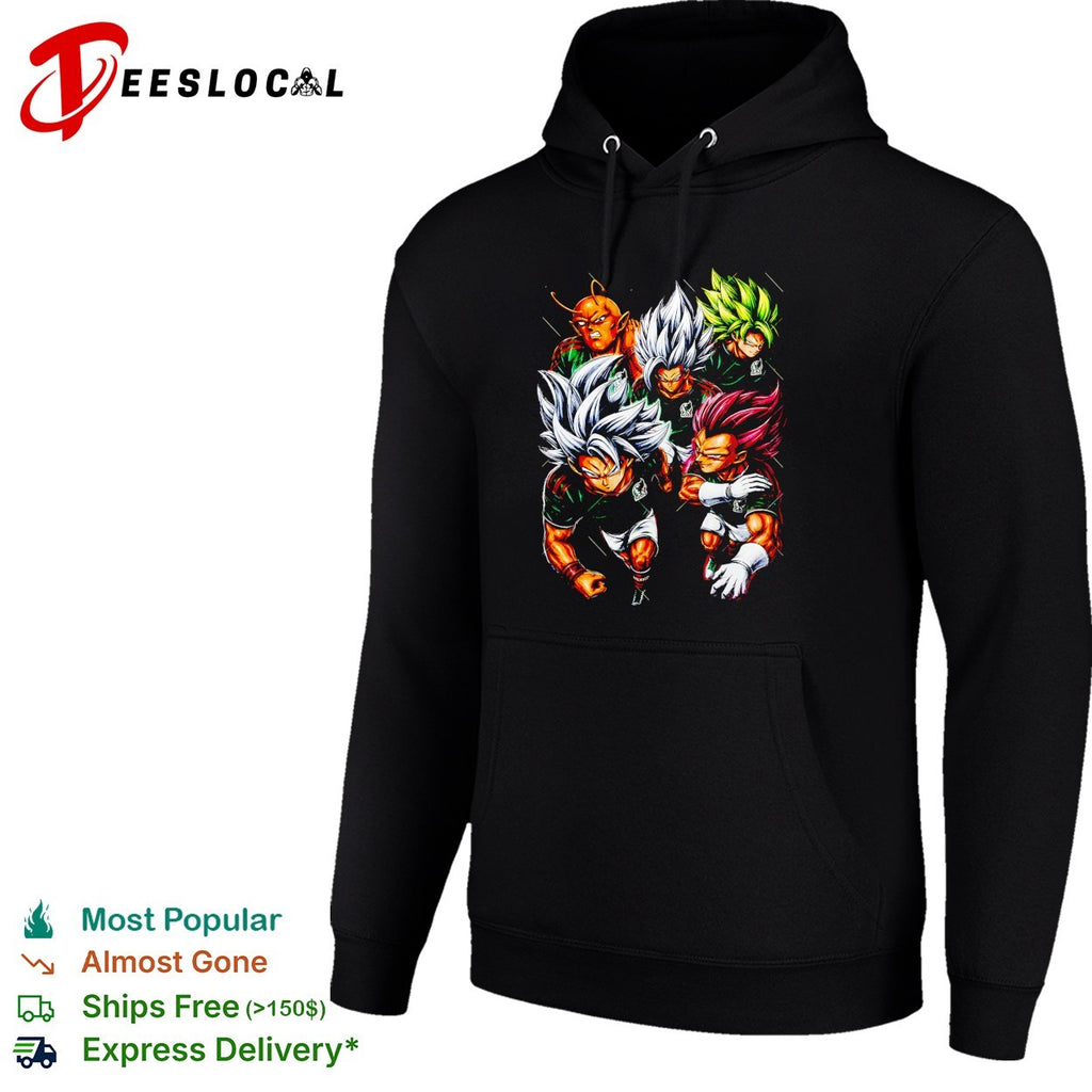 Mexico x Goku Vegeta Gohan Broly and Piccolo Dragon anime soccer squad shirt