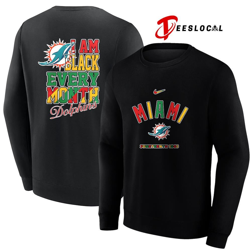 Miami Dolphins x Juneteeth 1865 I am black every month shirt