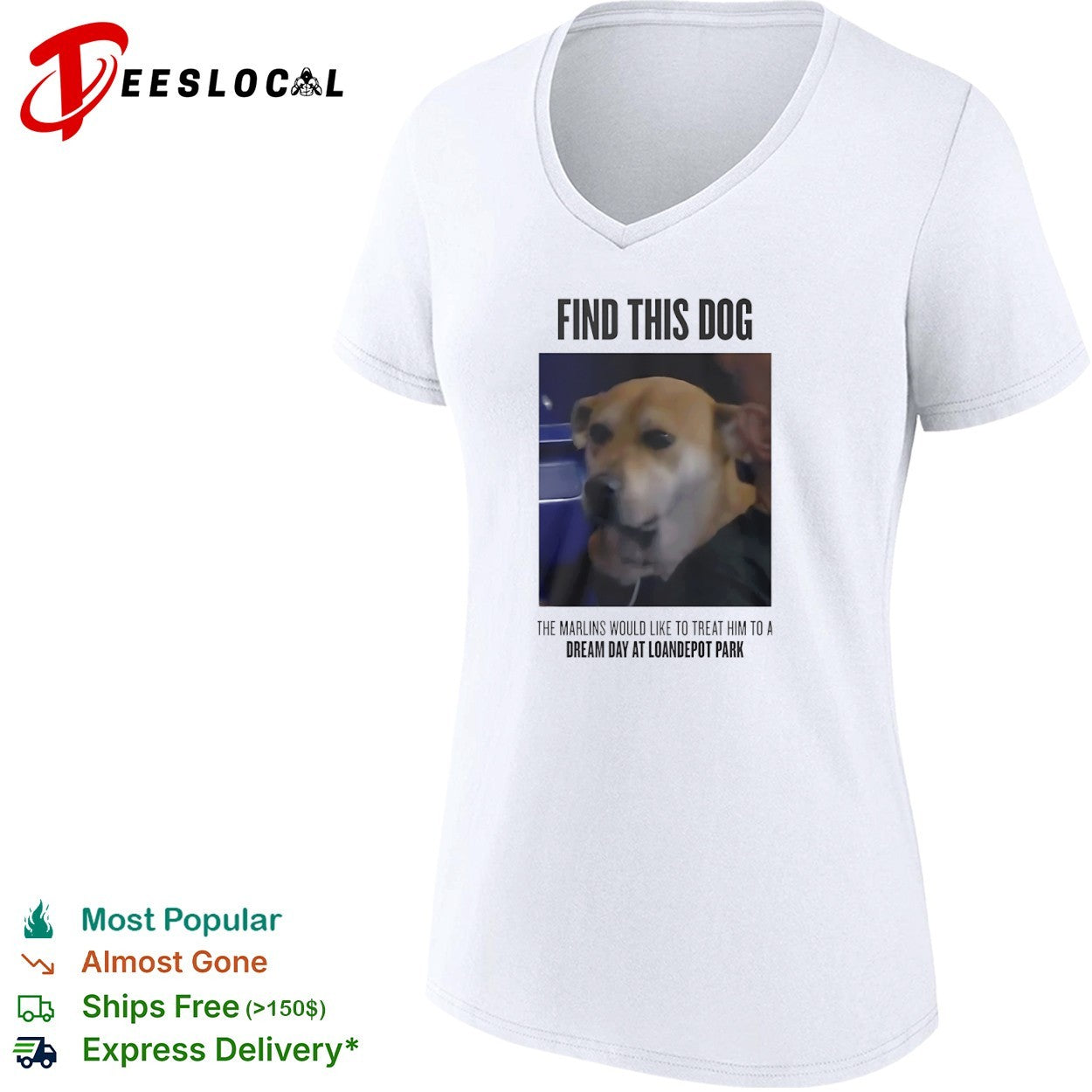 Miami Marlins find this dog the would like to treat him to a dream day at LoanDepot Park photo shirt