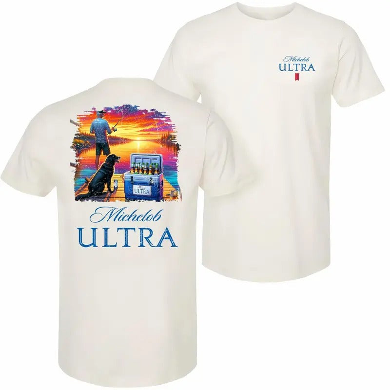 Michelob Ultra Fishing 2 Sided T-shirt, Trendy Shirt, Unisex T-shirt Classic, Graphic Tees For Women And Men, Gifts For...