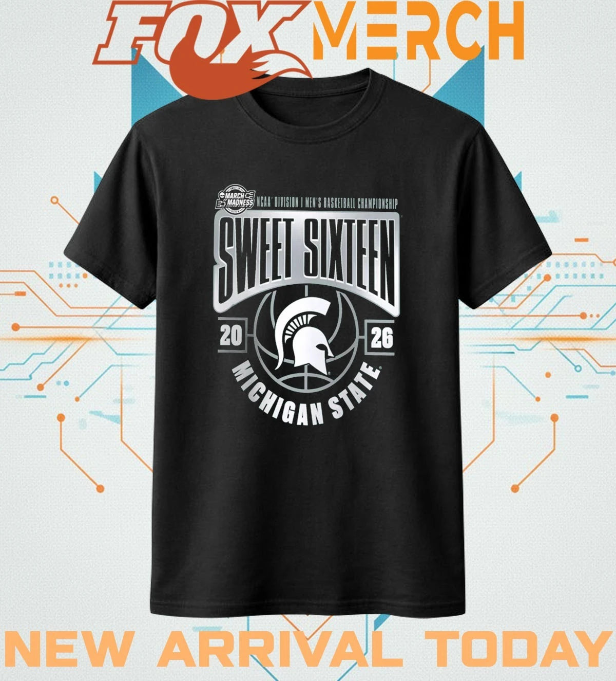 Michigan State Spartans 2026 NCAA Men’s Basketball Tournament March Madness Sweet 16 shirt