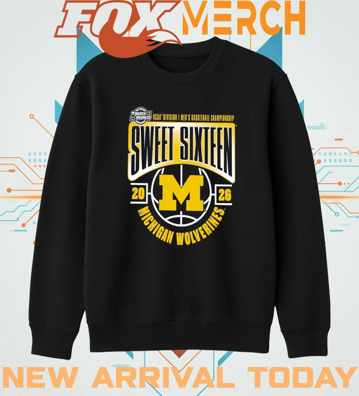 Michigan Wolverines 2026 NCAA Men’s Basketball Tournament March Madness Sweet 16 shirt