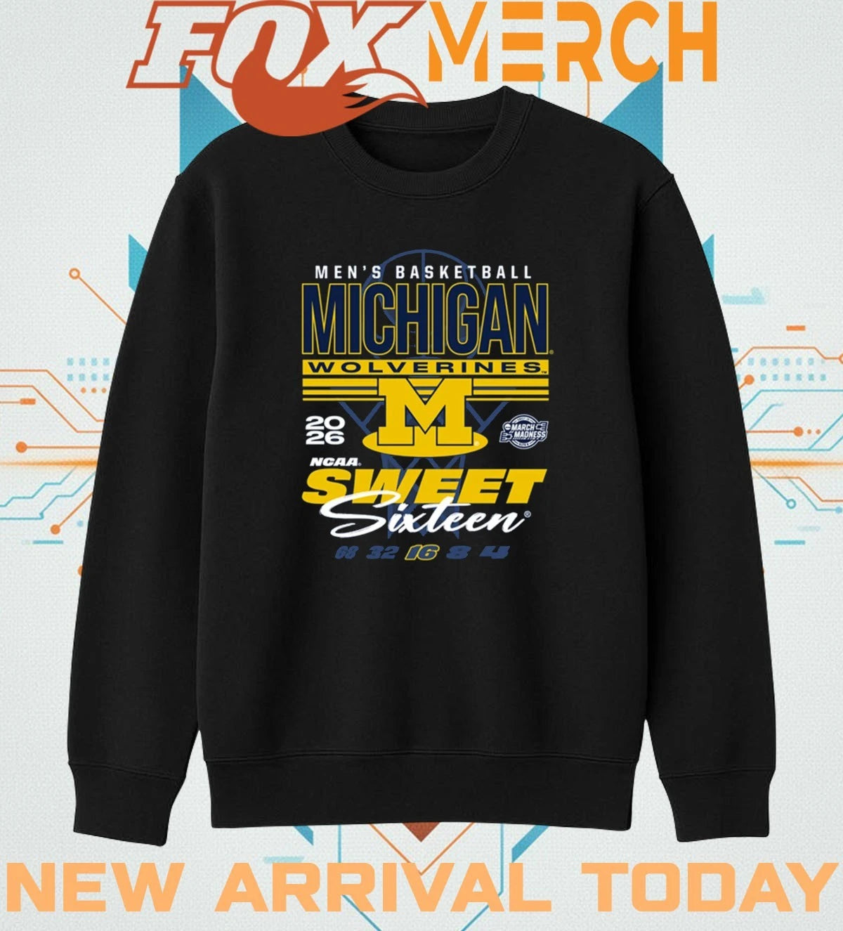 Michigan Wolverines Men’s Basketball 2026 NCAA March Madness Sweet Sixteen Bound shirt