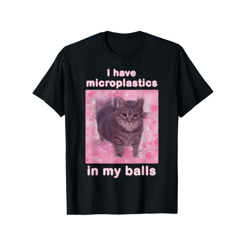 Microplastics In T Shirt Casual Fashion Trend Comfortable Breathable Durable Cotton 180g Fabric Weight Round Neck Regular...