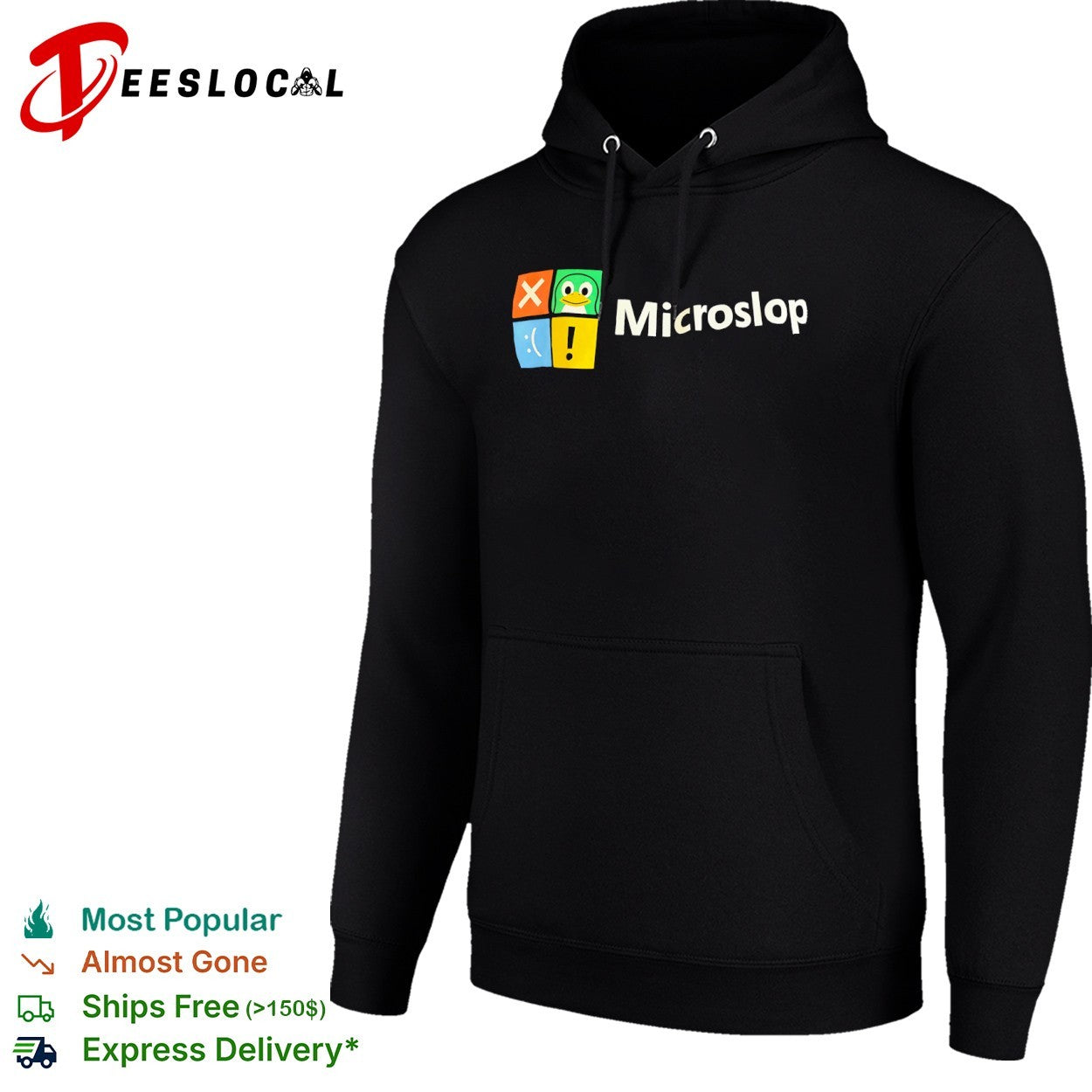 Microslop Linux Tux parody shirt