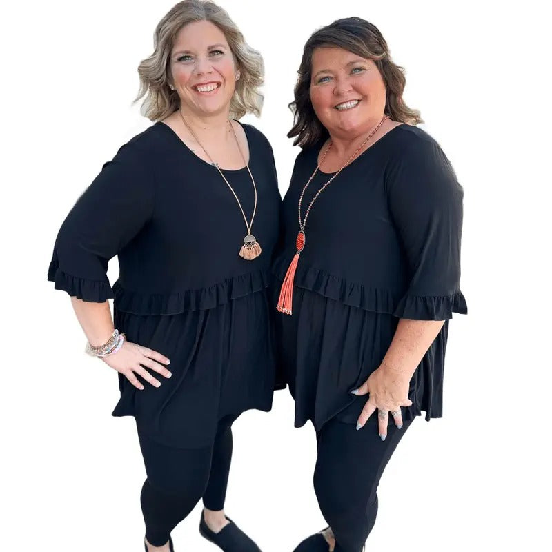 Midnight Ruffle Babydoll Top T-Shirts, Hoodie, Sweatshirt | PodTeesHub.com