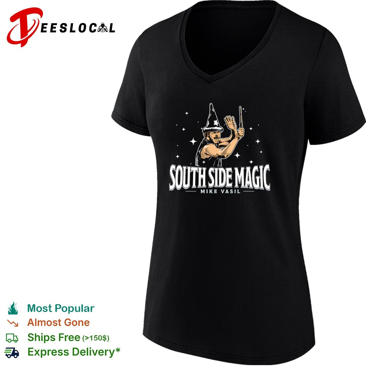 Mike Vasil South Side magic wizard wand shirt