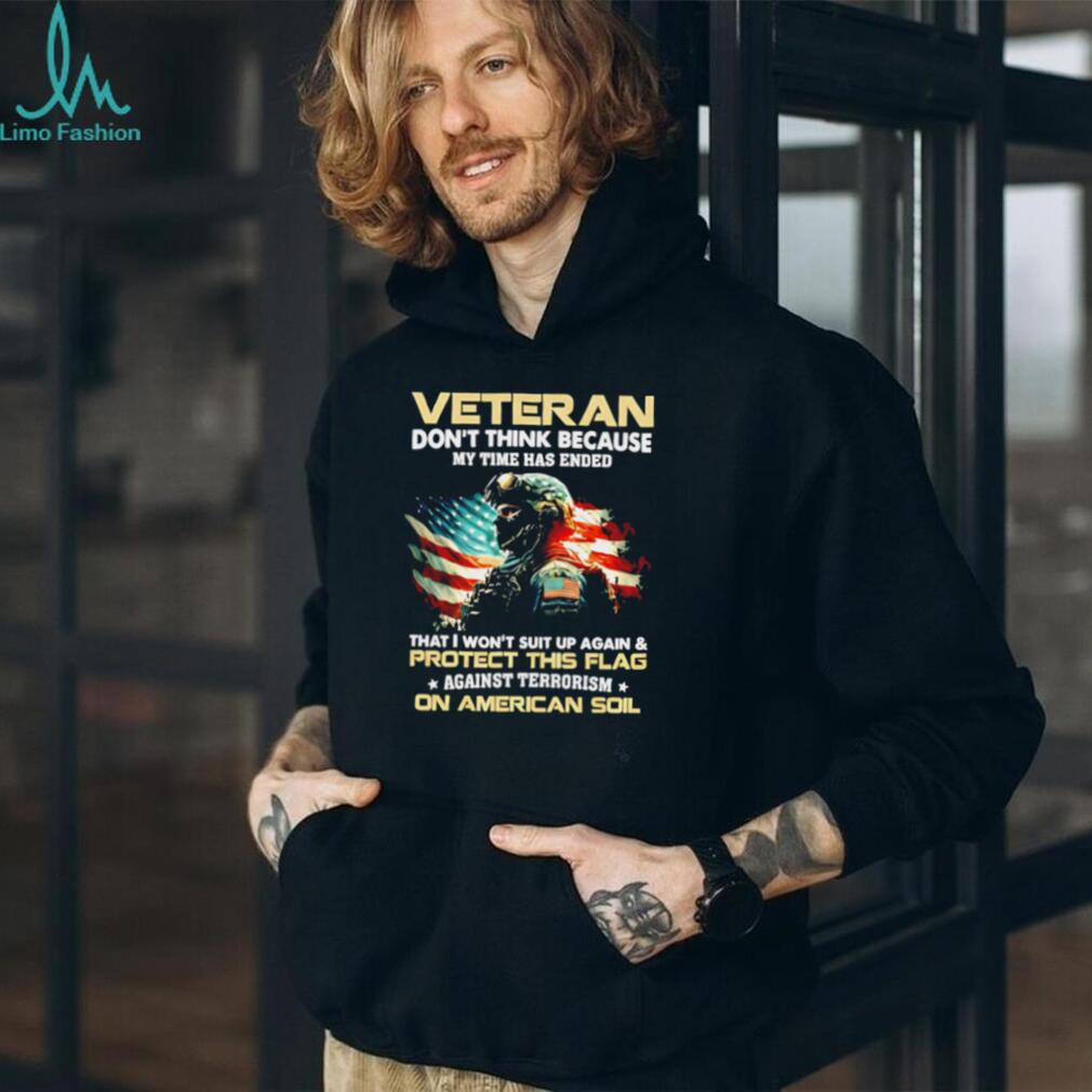 Military Veteran American Flag Protect Against Terrorism T Shirt