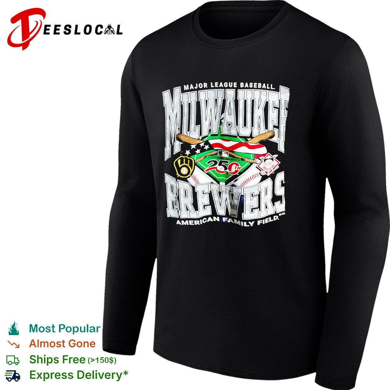 Milwaukee Brewers Major League Baseball Celebrating America 250th American Family shirt