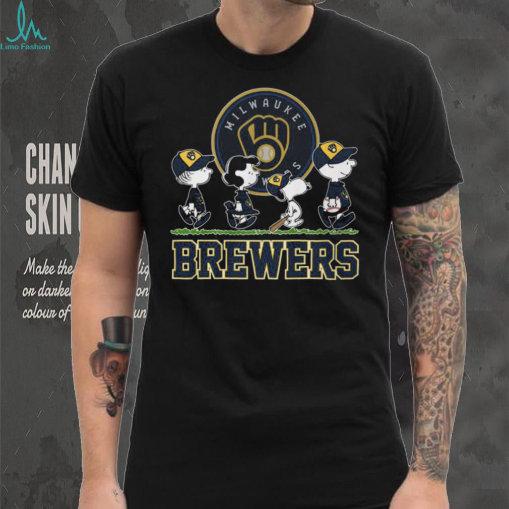 Milwaukee Brewers Peanuts Characters Baseball Shirt