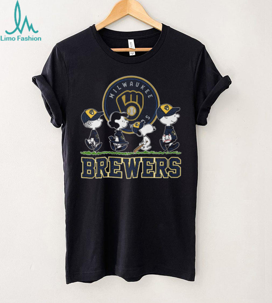 Milwaukee Brewers Peanuts Characters Baseball Shirt