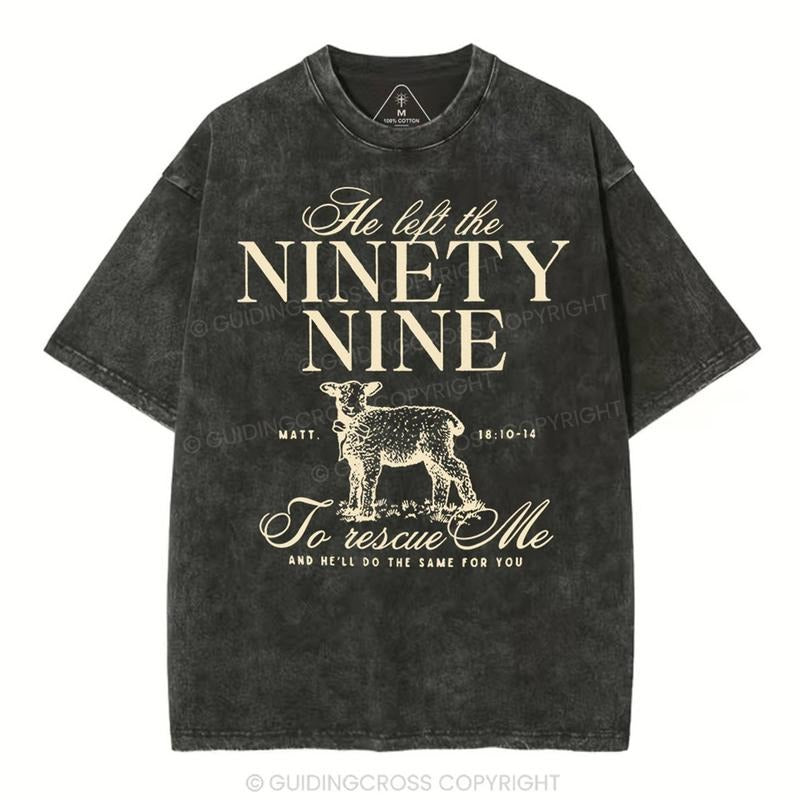 [ Mineral Wash ] He Left The 99 To Rescues Me Christian Washed TShirt Jesus Graphic Washed Style Shirt Hoodie, Sweatshirt