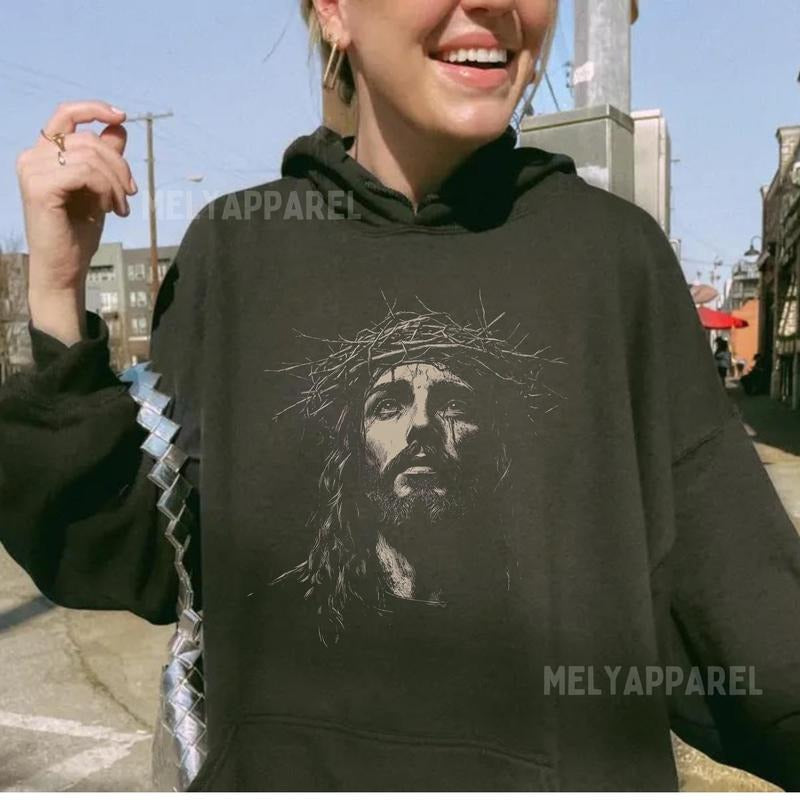 [ Mineral Wash ] Jesus Hoodie Christian Streetwear Religious Washed Gift For Him Or Her Faith Apparel Jesus Christ Church...