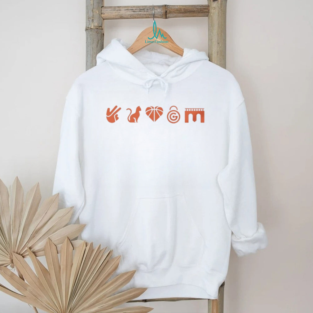 Minimalist Peace Cat Basketball Heart Icon Graphic T Shirt