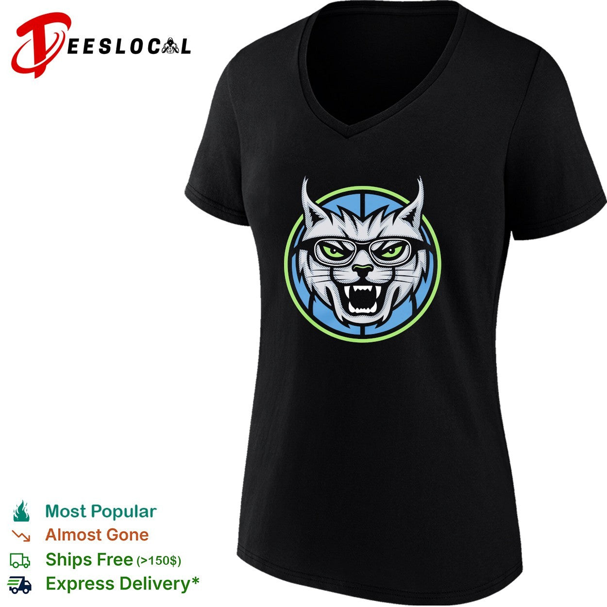 Minnesota Lynx mascot wearing glasses shirt