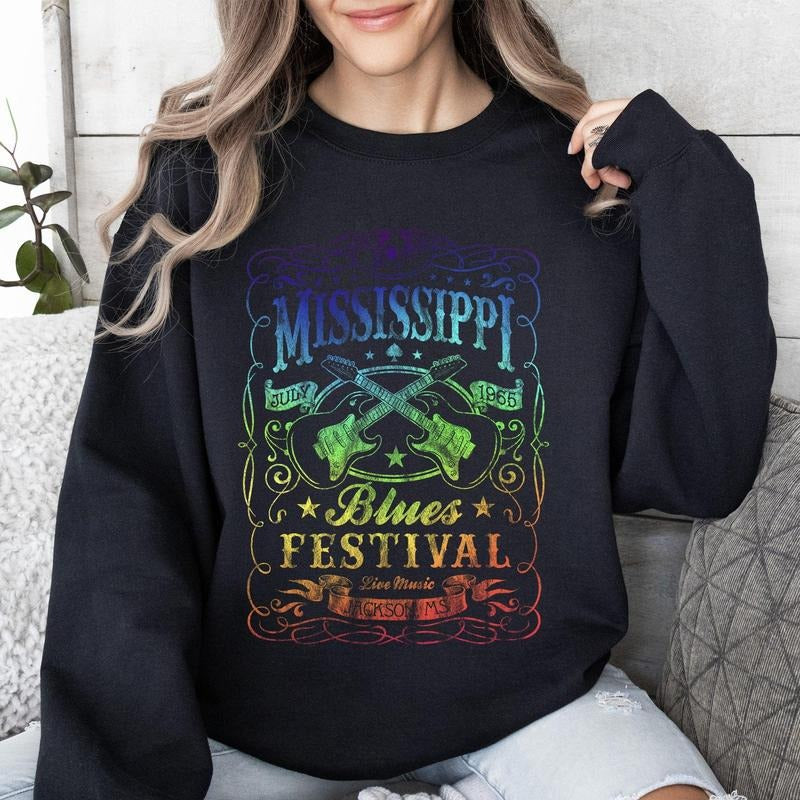 Mississippi Blues Festival, Concert Poster Sweatshirt T-Shirts, Hoodie | PodTeesHub.com