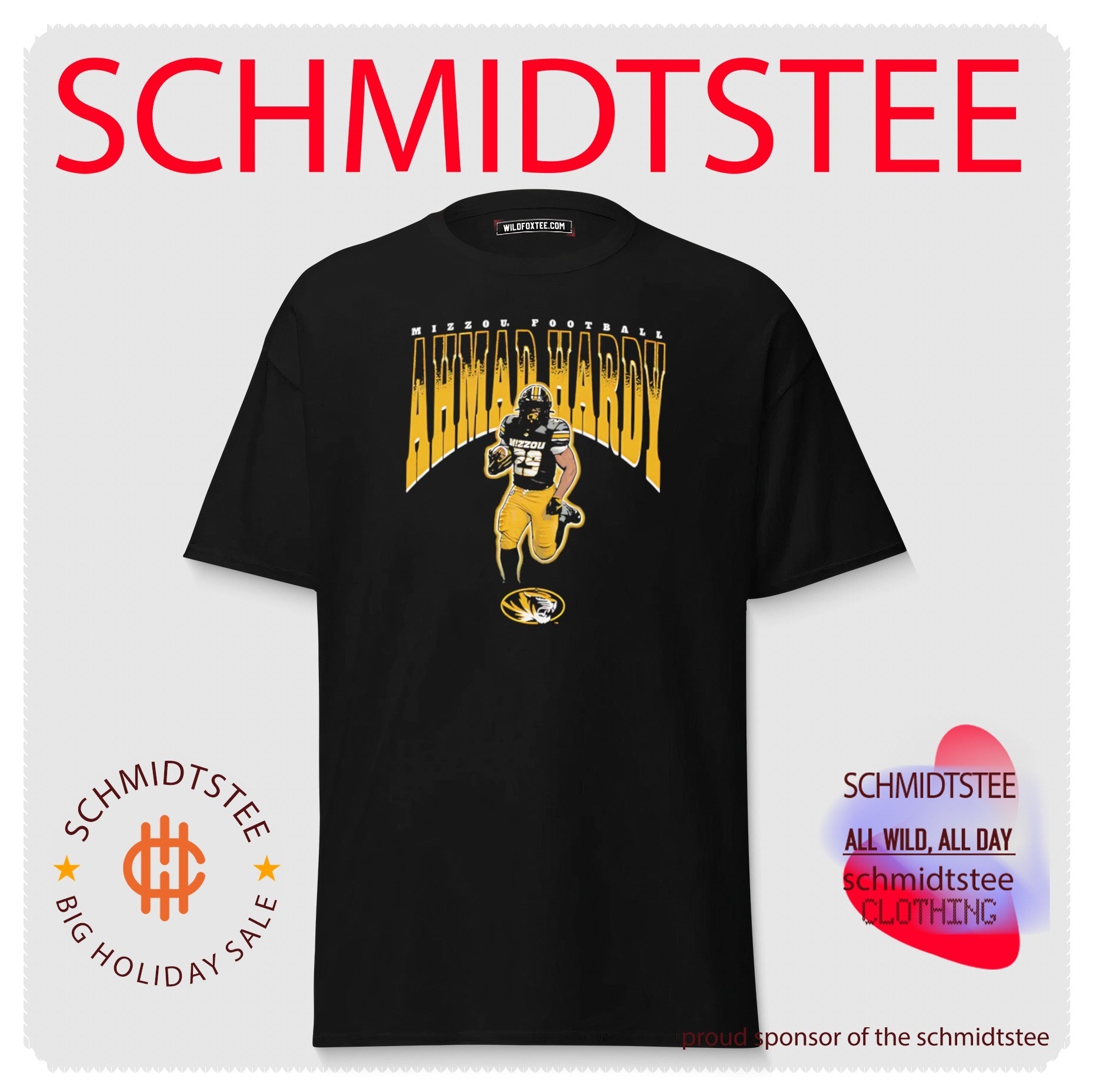 Missouri Tigers Mizzou Football Ahmad Hardy running pose illustrated shirt