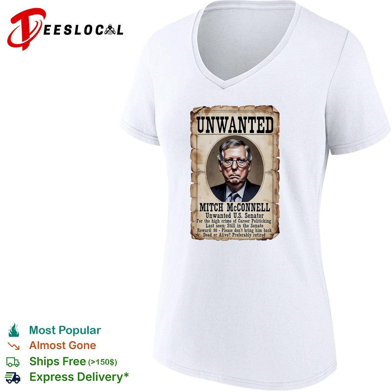 Mitch McConnell unwanted US senator poster shirt