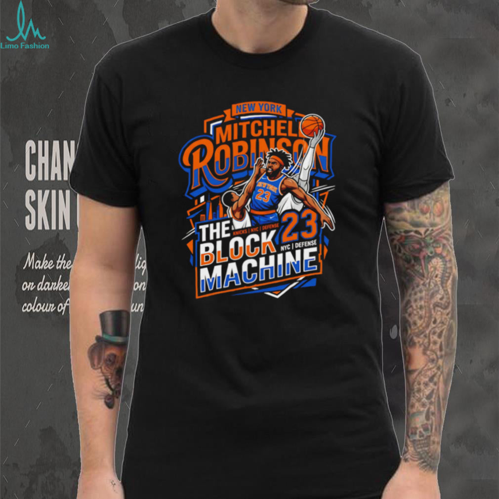 Mitchell Robinson Knicks The Block Machine T Shirt
