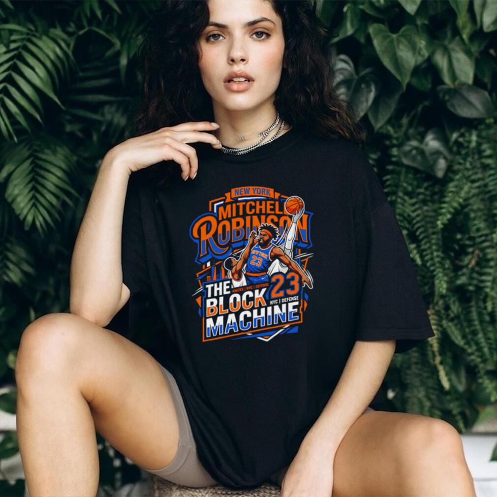 Mitchell Robinson Knicks The Block Machine T Shirt