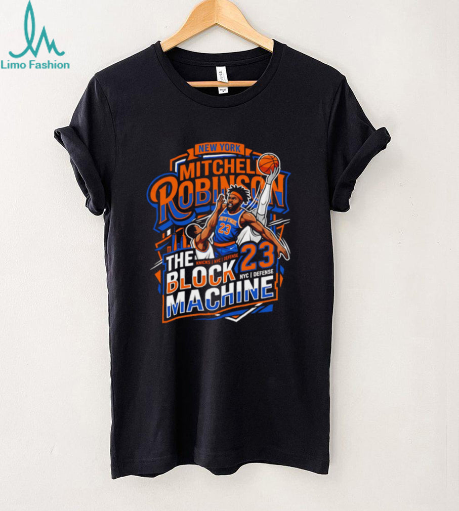 Mitchell Robinson Knicks The Block Machine T Shirt