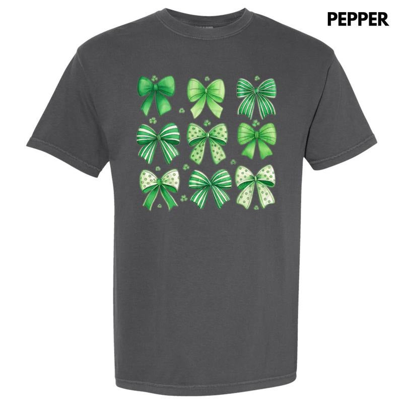 Mixed Shamrock Bows Comfort Colors T-Shirt Hoodie, Sweatshirt | PodTeesHub.com