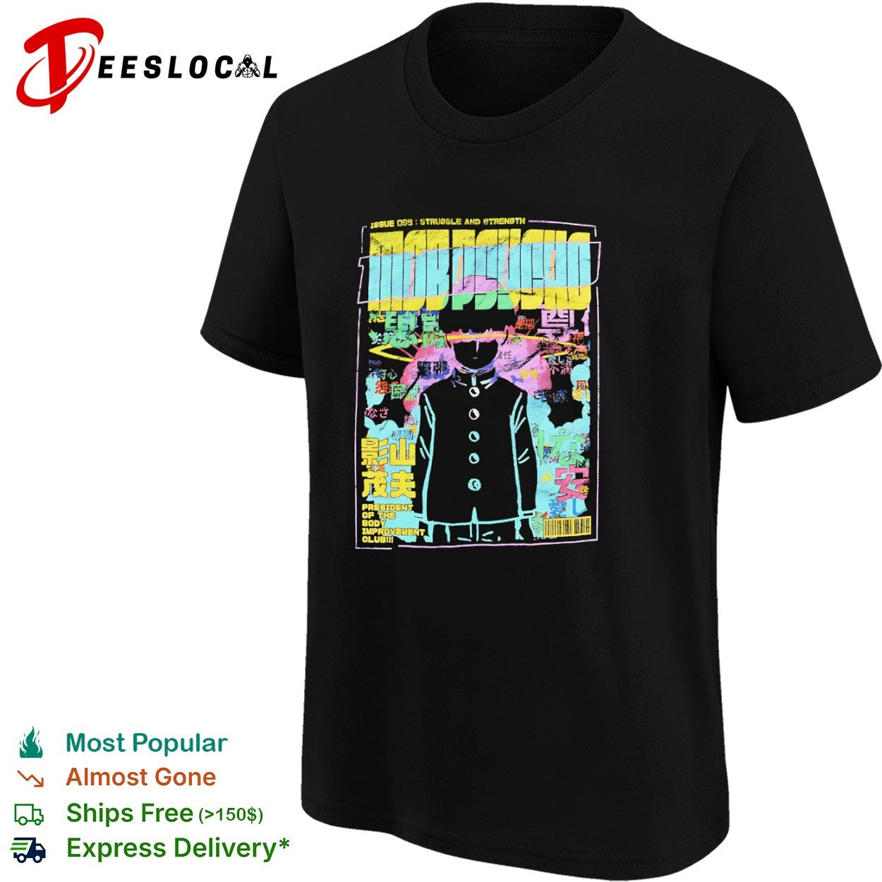 Mob Psycho 100 Shigeo Kageyama Struggle and Strength President of the Body Improvement shirt