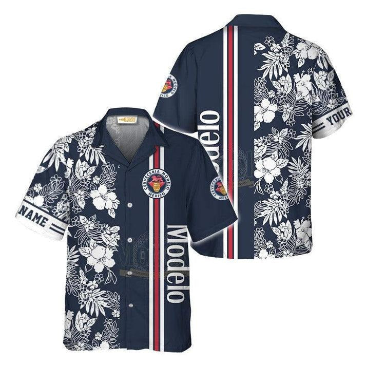 Modelo Flower Stripe Hawaiian Shirt, Tropical Vacation Shirt, Summer Beachwear, Gift for vacation, Vintage Hawaii Shirt,...