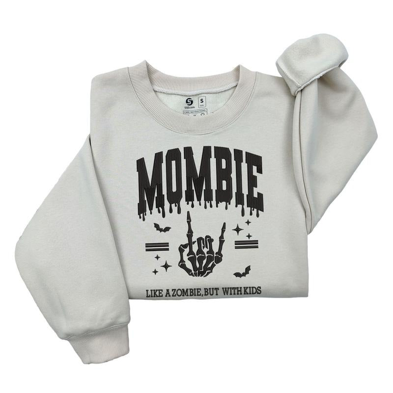 Mom Halloween Embroidered Sweatshirt, Mombie Embroidered Sweatshirt, Mama Halloween Sweatshirt T-Shirts, Hoodie