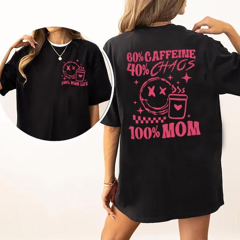 Mom Life Shirt, Funny T-shirt For Mother, Mama, Mommy Gifts From Son, Daughter, Vintage Mama Cotton Fabric Printed...