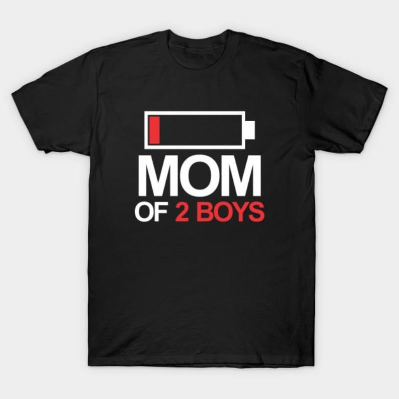 Mom of 2 Boys T-Shirt - Proud Boy Mom Tee Hoodie, Sweatshirt | PodTeesHub.com