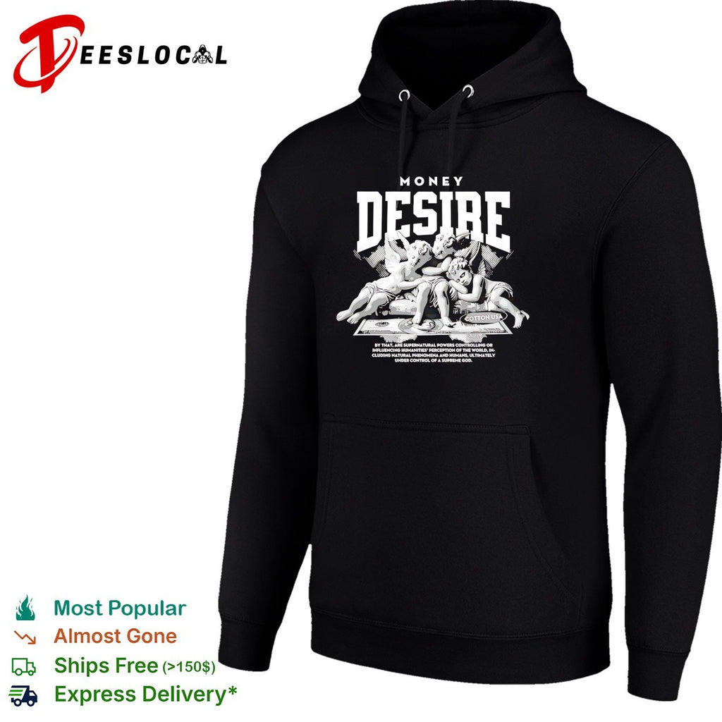 Money desire cherubs sitting on dollars supernatural powers shirt