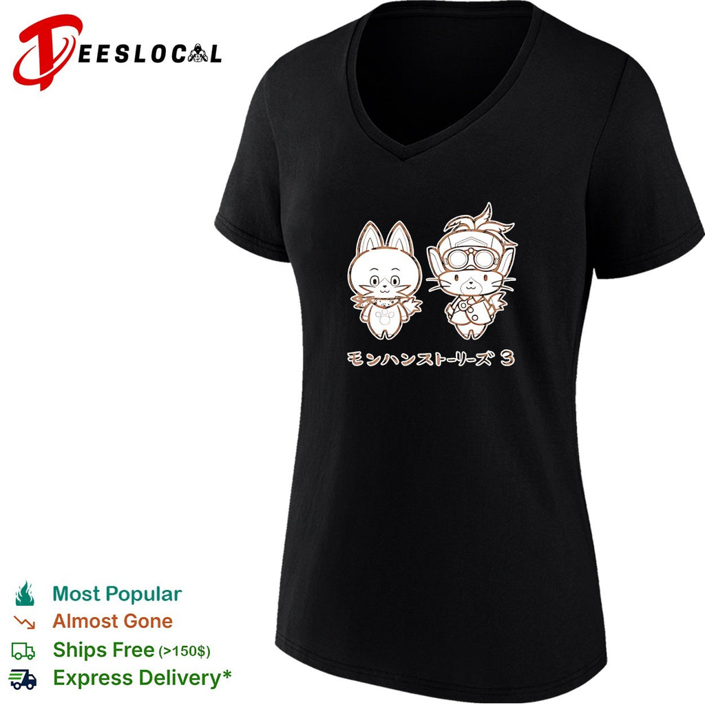 Monster Hunter Stories 3 Felyne cat characters shirt