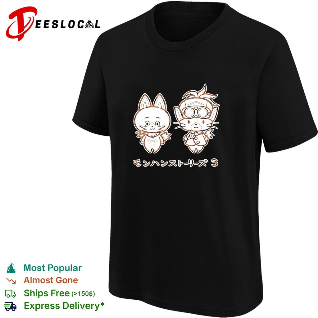 Monster Hunter Stories 3 Felyne cat characters shirt