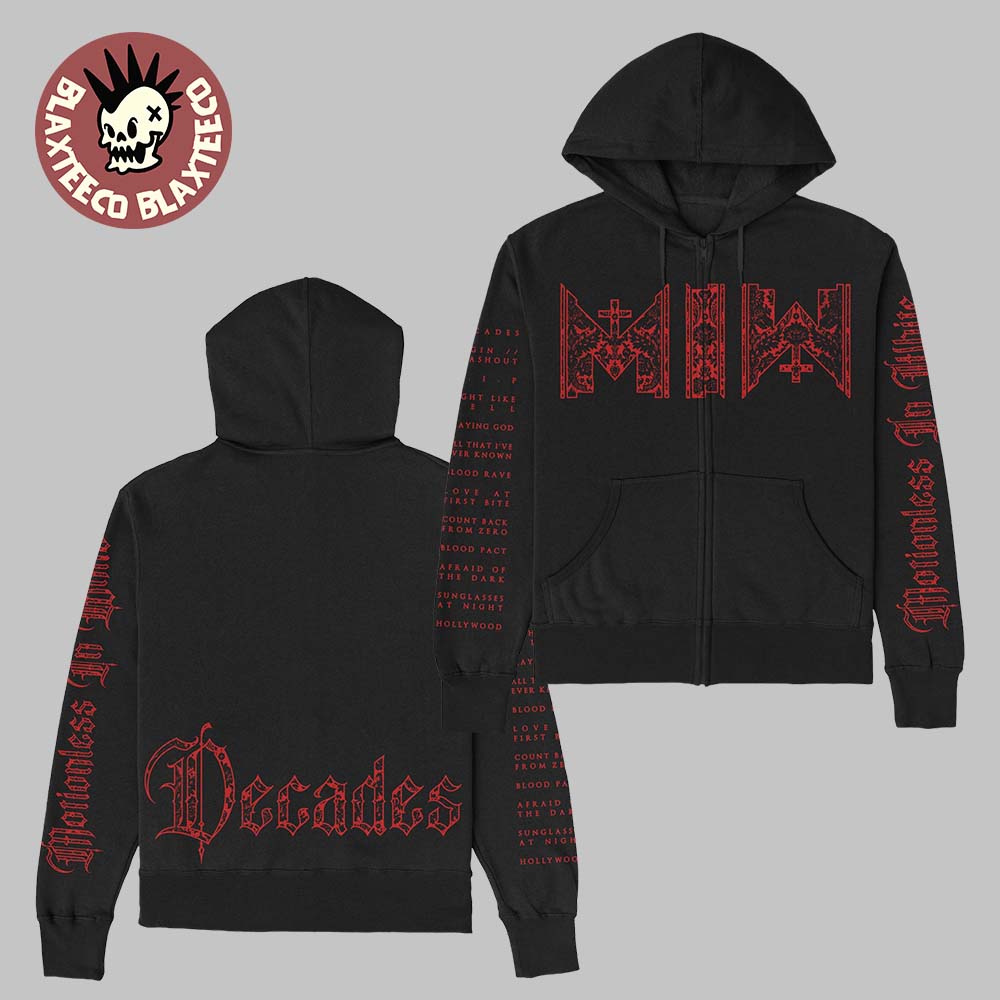 Motionless In White Decade Album Merch Zip Up Hoodie