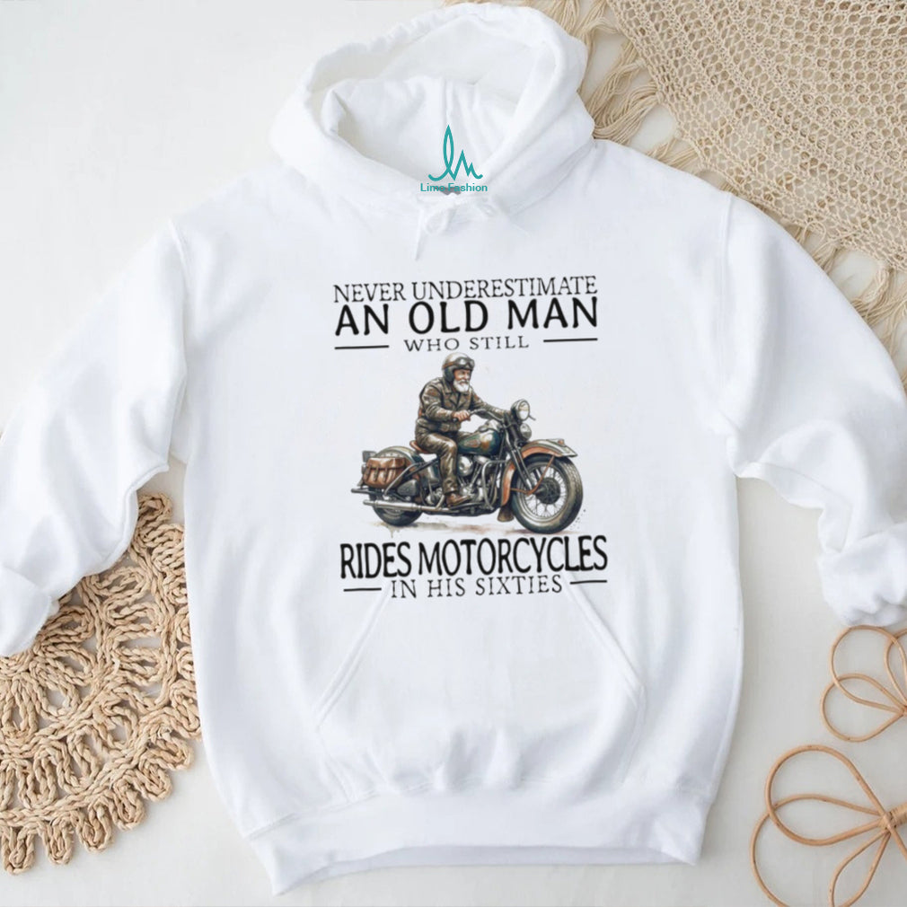 Motorcycle Biker Old Man in His Sixties Retro Rider T Shirt