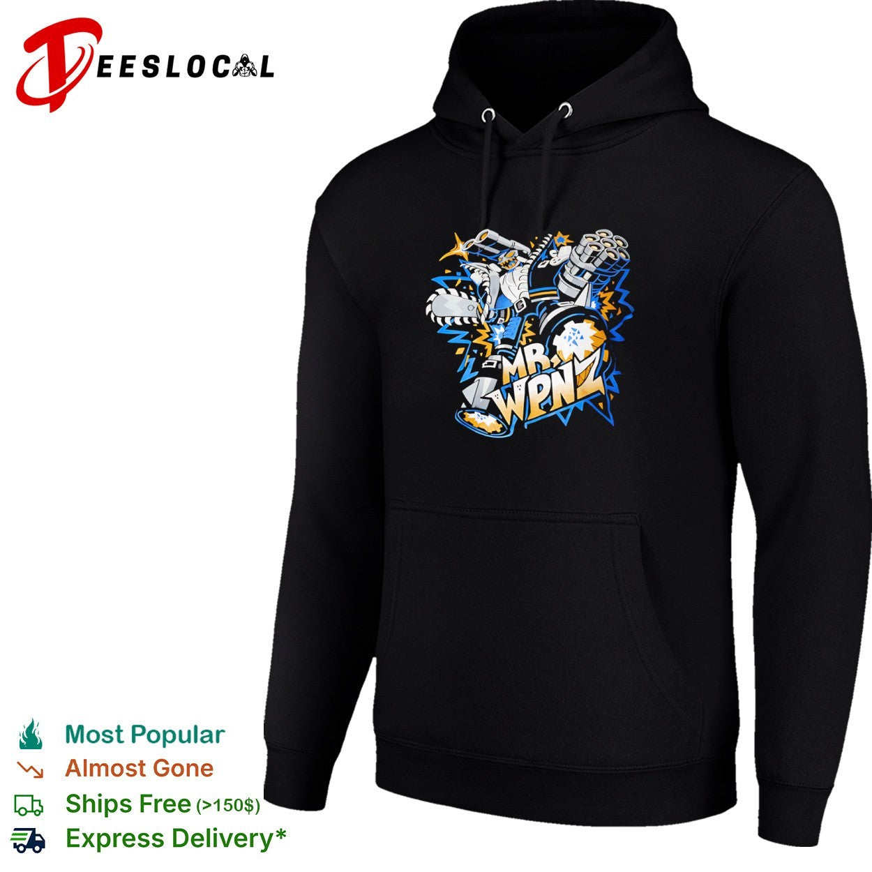 Mr WPNZ Robot Gamer Gun and Chainsaw shirt