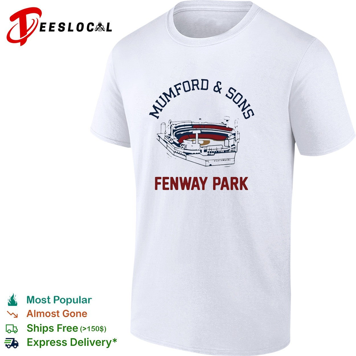 Mumford and Sons Fenway Park stadium shirt