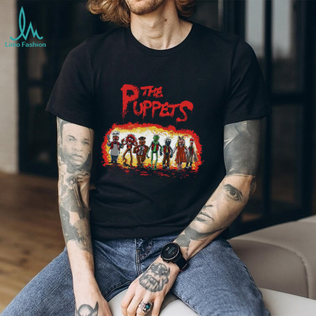 Muppets Gang Vintage Horror Movie Poster Style Graphic T Shirt