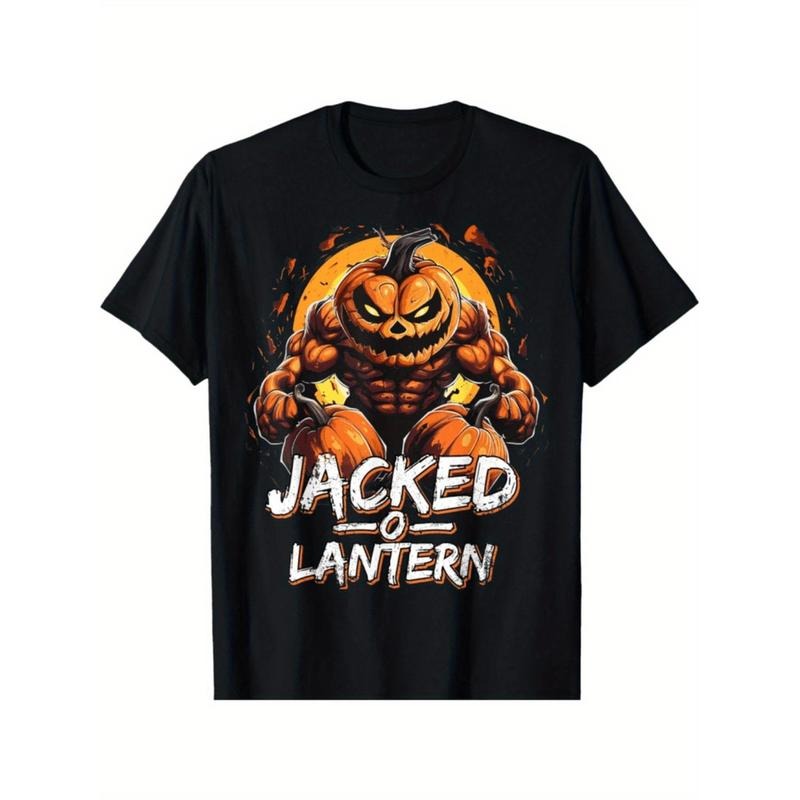 Muscular Pumpkin Halloween T-Shirt for Men Casual and Comfortable Design Available in Various Sizes Ideal for Parties and...